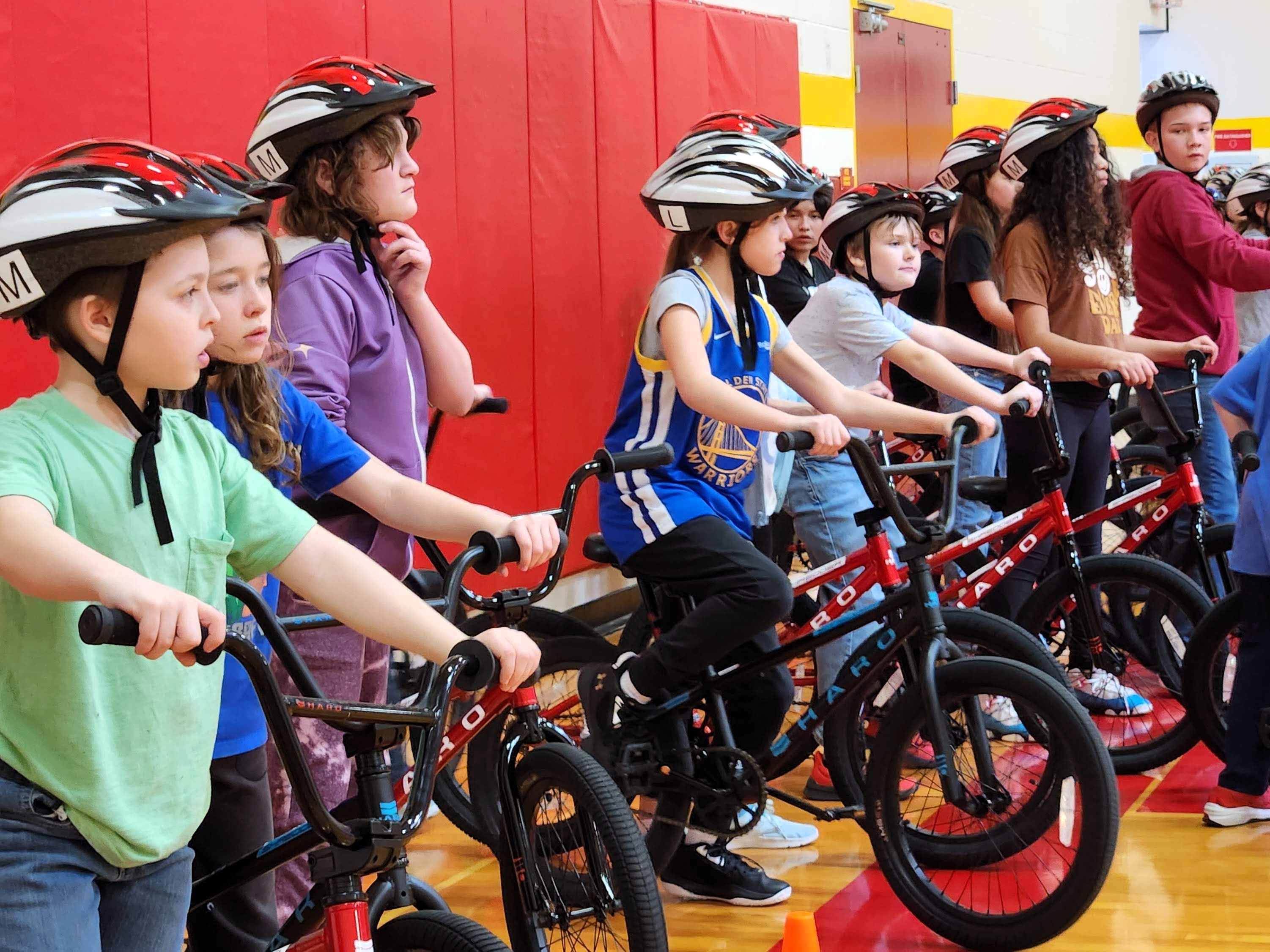 A Let's Go class where students learn bike skills